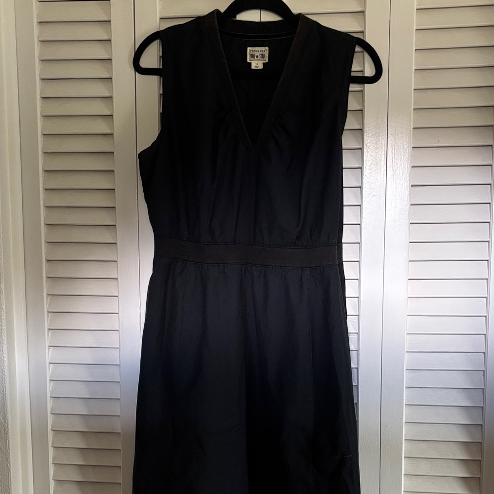 Converse Black V-Neck Midi Dress